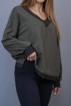 v-neck-asymmetric-sweatshirt- Khaki-200115458-4-kookoo-2