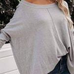 Μακρυμάνικη μπλούζα με χαμόγελο γκρι