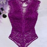 Backless lace κορμάκι magenta