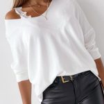 Loose casual αέρινο τοπάκι λευκό