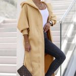 Oversize μακριά φούτερ ζακέτα μπεζ