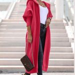 Oversize μακριά φούτερ ζακέτα φούξια