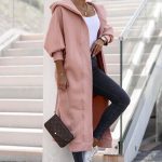 Oversize μακριά φούτερ ζακέτα ροζ