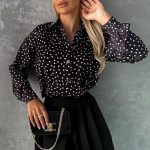 Μαύρο πουκάμισο με μικρές καρδούλες