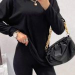 Εφαρμοστό rib casual σετάκι μαύρο