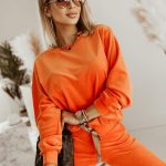 Casual βελουτέ πορτοκάλι σετάκι