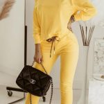 Casual βελουτέ κίτρινο σετάκι