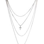 Layered strass κολιέ με σταυρό