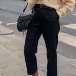 Oversize office μαύρο παντελόνι με τσέπες