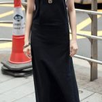 Maxi φόρεμα σαλοπέτα μαύρο