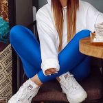 Metallic leggings μπλε