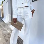 Σετ σακάκι κοντό με παντελόνι λευκό