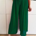 Αέρινη ημιδιάφανη παντελόνα πράσινο