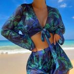 Ημιδιάφανο tropical beachwear σετάκι