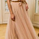 Τούλινη maxi φούστα μπεζ