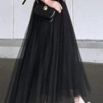 Τούλινη maxi φούστα μαύρη
