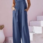 Ολόσωμη σαλοπέτα με τσέπες μπλε