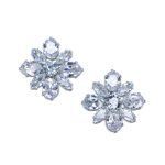 Silver σκουλαρίκια με κλίπ και πέτρες