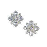 Golden σκουλαρίκια με κλίπ και πέτρες