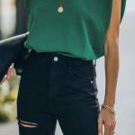 Μονόχρωμο padded top πράσινο