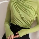 Ruched κορμάκι λαχανί