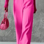 White ribbon baggy pants ροζ