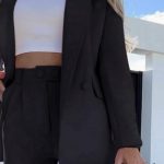 Σετ office style σακάκι με παντελόνι μαύρο