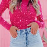 Μακρυμάνικο κορμάκι με τρουκς φούξια