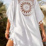 Beachwear με πλέξη λευκό