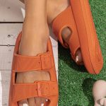 Sliders με χοντρή σόλα πορτοκαλί