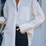 Πουκάμισο oversize με τσέπη λευκό