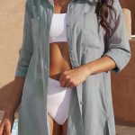 Αέρινη beachwear πουκαμίσα γκρί