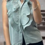 Τοπ με διπλό βολάν σε φιστίκι