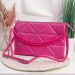 Καπιτονέ τσαντάκι φάκελος σε φούξια