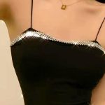 Μαύρο πλεκτό τoπ με στράς