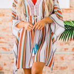 Cover up πολύχρωμη ριγέ tunic