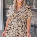 Κρουαζέ μίνι animal print φόρεμα