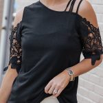 Έξωμη hippie μαύρη μπλούζα