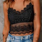 Lace bralette μαύρο crop top