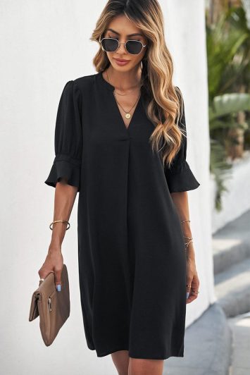 black-ruffled-sleeve-shift-dress-200115878-2-kookoo-4