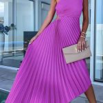 One shoulder πλισέ ασύμμετρο φόρεμα σε μωβ