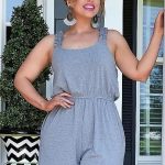 Γκρί όλόσωμο rib playsuit