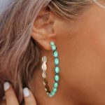 Κρίκοι με γαλάζια πέτρα