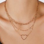 Τριπλό σετ αλυσίδα με καρδιά