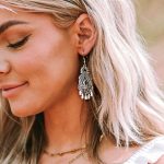 Μεταλλικά ασημί boho κρεμαστά σκουλαρίκια