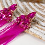 Σκουλαρίκια με φτερά σε φούξια