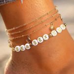 Τετραπλό βραχιόλι ποδιού με διακοσμητικά στοιχεία