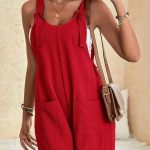 Comfy ολόσωμη σαλοπέτα σορτς σε κόκκινο