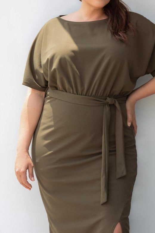 fitted-khaki-dress-slit-200115922-1-kookoo-4