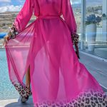 Τουνίκ με leopard λεπτομέρειες σε φούξια